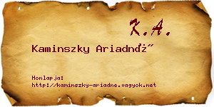 Kaminszky Ariadné névjegykártya